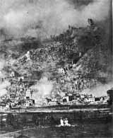 Cassino, 1944. In the background is Castle Hill. (National Archives)