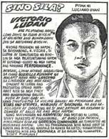 Victorio is featured in a Tagalog language newspaper's "Sino Sila" ("Who's Who") about how his violin saved his life. (Family Collection)