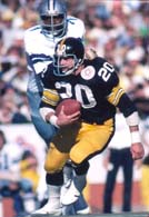 January 18, 1976. Rocky Bleier runs the ball upfield during Super Bowl X. (Vernon Biever)