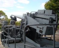 Some large artifacts are outside the museum.