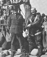 Lt Col John Paegelow and Capt Hawthorne Gray pose together before a high altitude flight in 1927. (Courtesy, Neal Creighton)