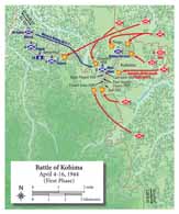 Brigadier D.F.W. Warren opted to defend Kohima by deploying his brigade in two forces, placing one infantry battalion inside Kohima to stiffen the garrison, and positioning his artillery and the remainder of the brigade at Jotsoma (CDG COA ONE: SPLIT DEFENSE). This tactical disposition capitalized on the two principal advantages Warren&rsquo;s infantrymen held over their more numerous Japanese opponents: artillery and logistics. After weeks of brutal combat, British forces won the Battle of Kohima and turned the tide of war in the Burma campaign in the Allies&rsquo; favor.