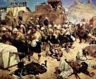 1880. British troops battle during the Second Anglo-Afghan War. The U.S. is still dealing with the ghosts of past European Empires. (Painting by Richard Canton Woodville)