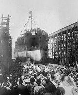 Launching of USS Texas in 1912. Click to enlarge. Bain News Service; George Grantham Bain Collection, Library of Congress.